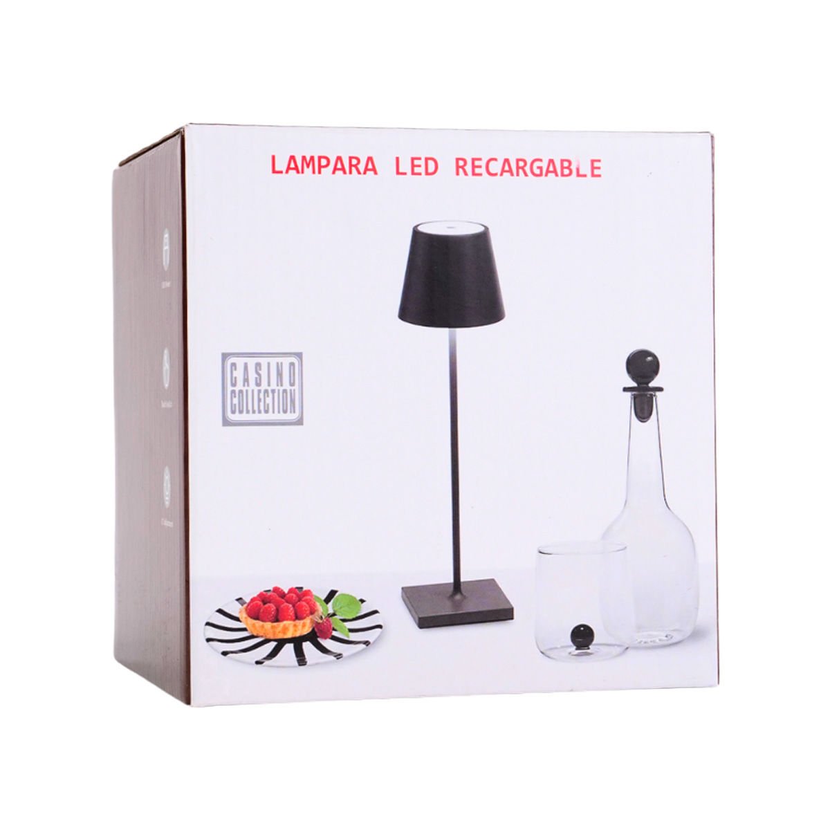Lámpara LED one touch recargable USB neg/blanco 3NIVEL luz, 10 × 10 cm