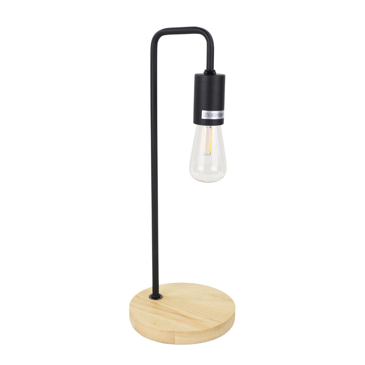 Lámpara escritorio diseño vintage base de madera