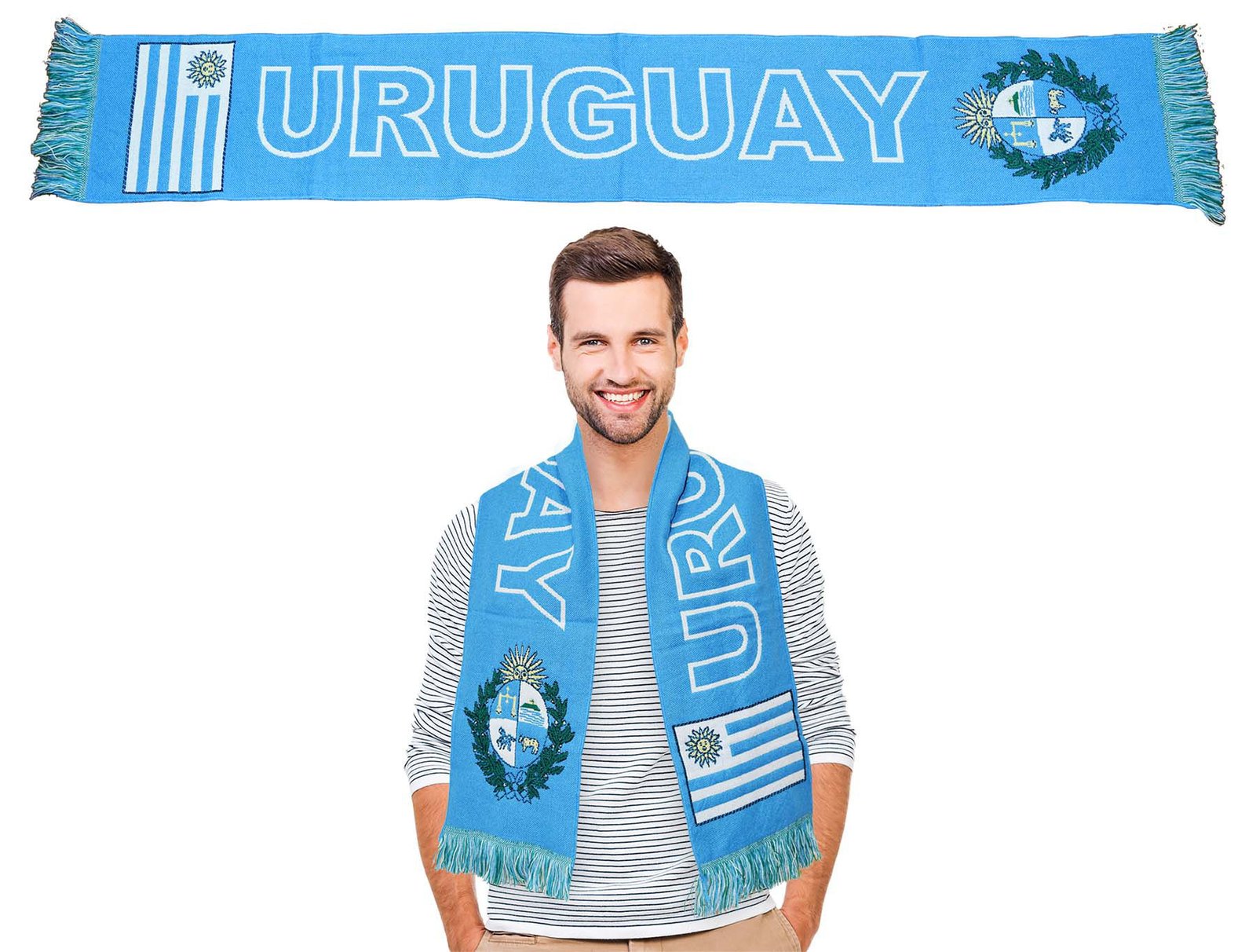 Bufanda lana uruguay acrílico, 140 × 20 cm