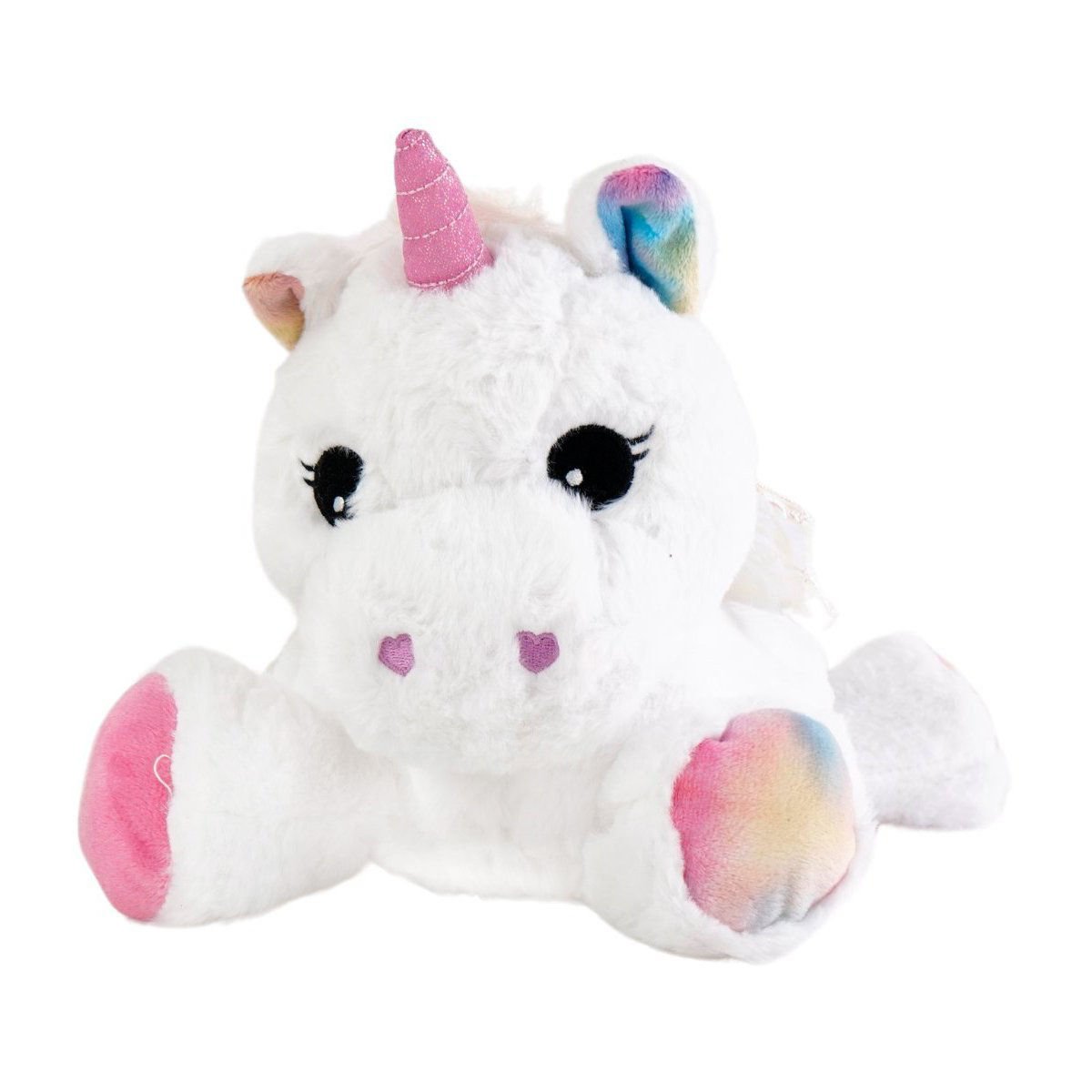 Peluche unicornio acostado con 4 hijos con alas, 30 × 15 cm