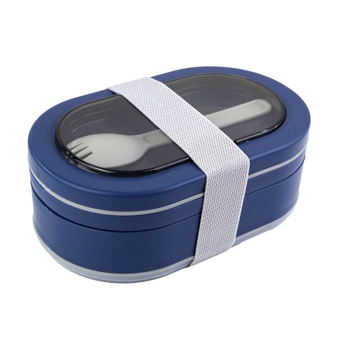 Lunchera oval X2 con cubierto, 860 ml
