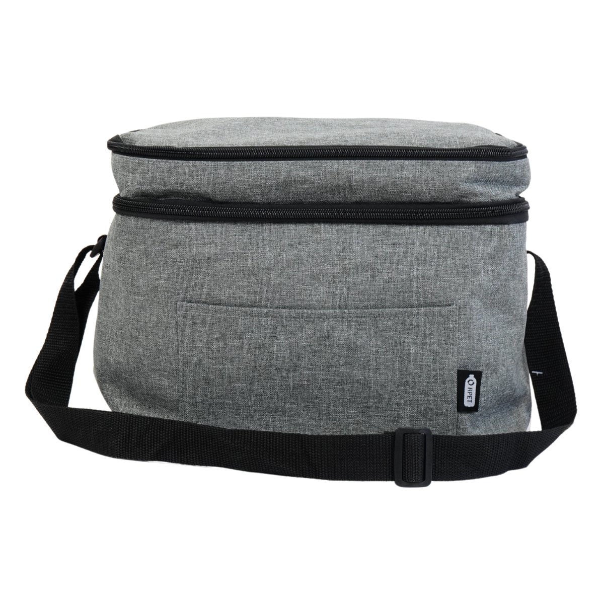 Bolso térmico tipo conservadora con 2 reparticiones gris, 31 × 21 cm