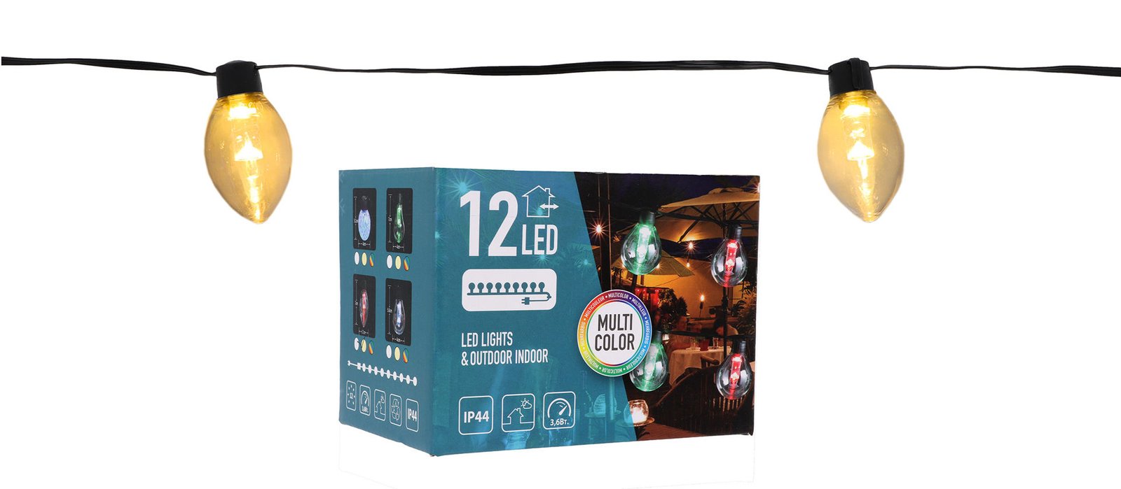 Luces LED lagrima multifunción int/ext, 7 × 3,7 cm, 12 luces