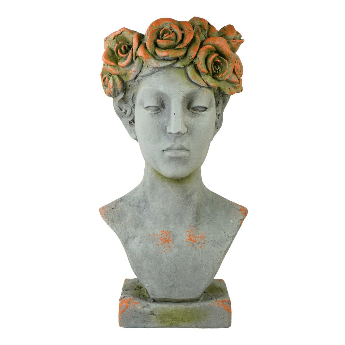 Macetero cabeza griego zeus base alto, 23 × 24 cm