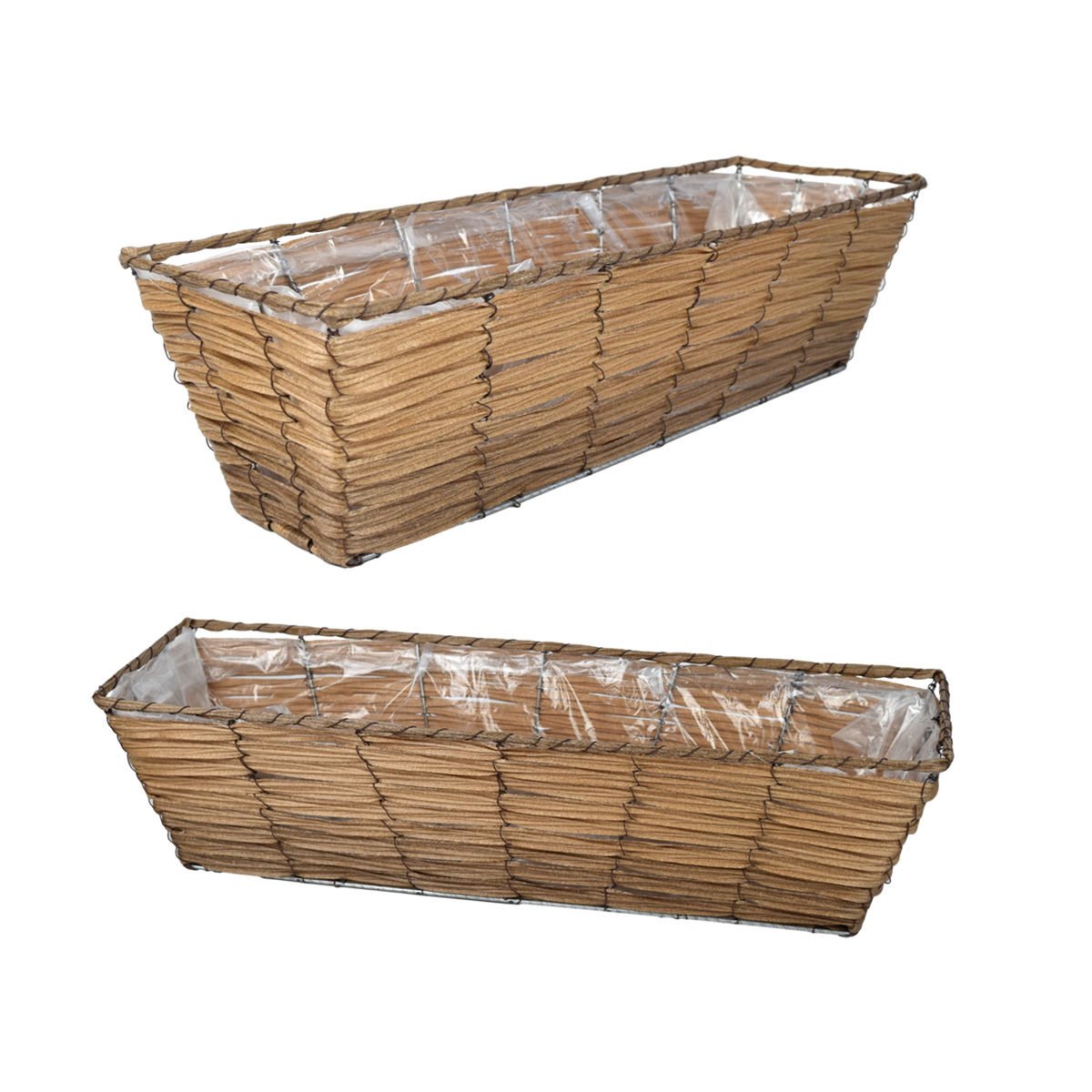 Macetero rattan rectangular diferentes color, 60 × 18,5 cm