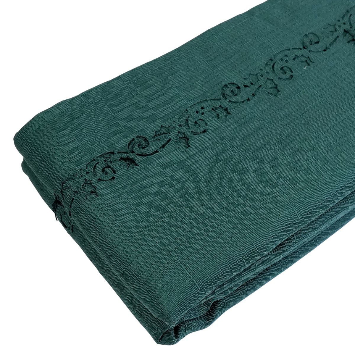 Mantel liso de polyester con bordado de muérdago, 152 × 259 cm