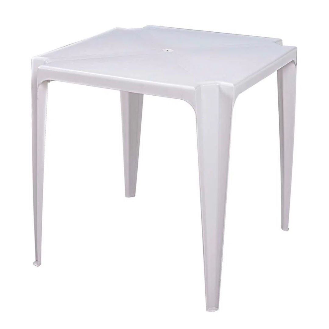 Mesa de plástica mor bela vista blanco, 70 × 70 cm