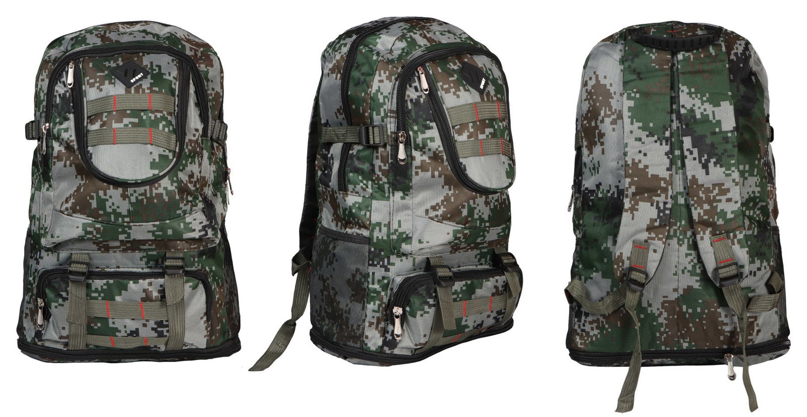 Mochila camping camuflada con fuelle, 60 × 35 cm
