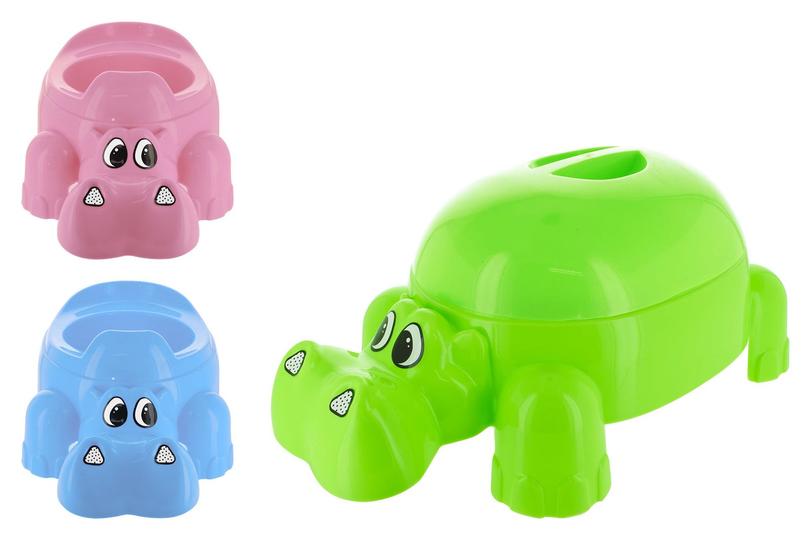Pelela de plástico hippo con tapa haixing, 37,8 × 22,3 cm