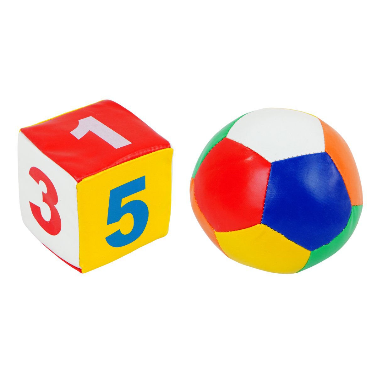 Pelotas didácticas para bebé pelota y cubo con sonajero, 2 piezas