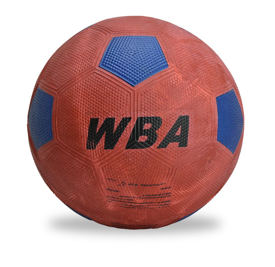 Pelota fútbol n°5 goma corrugada roja/azul