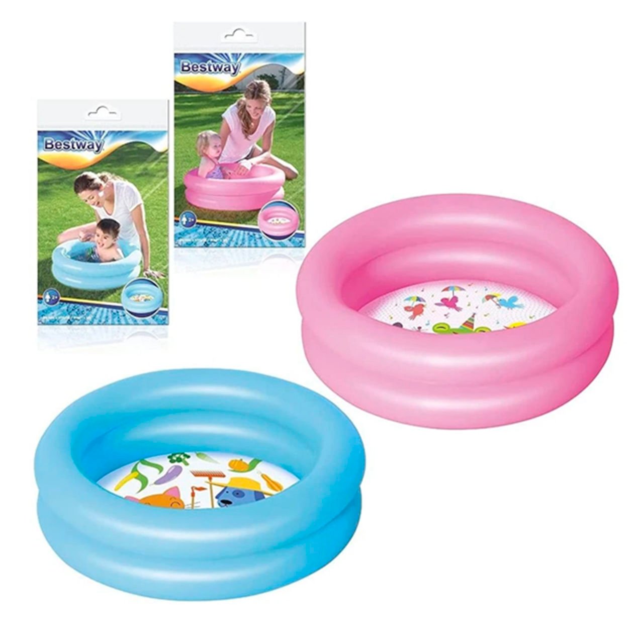 Piscina inflable Bestway 2 aros infantil lisa bolsa, 21 L