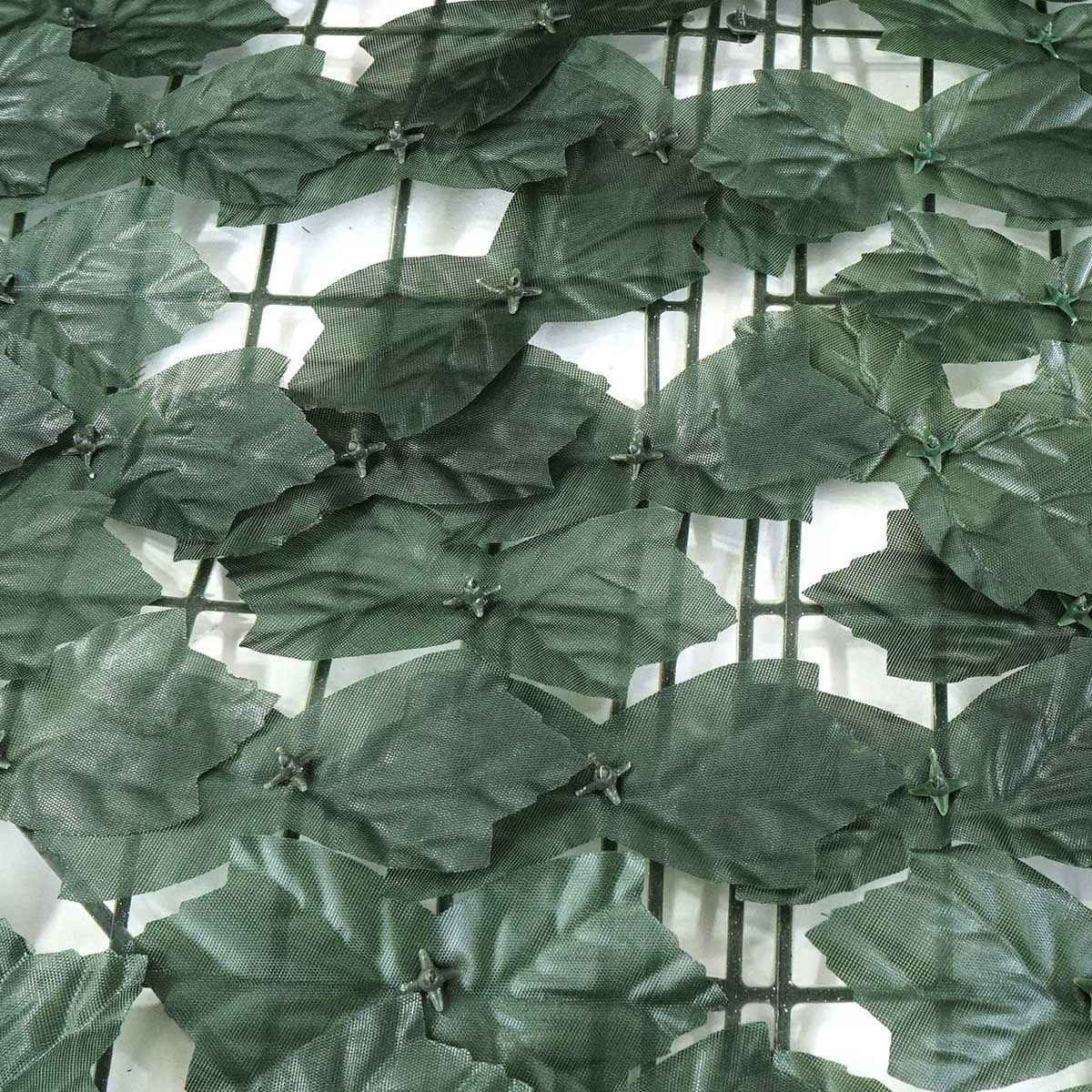 Cerca para jardín exterior de malla con planta artificial, 3 × 1 m