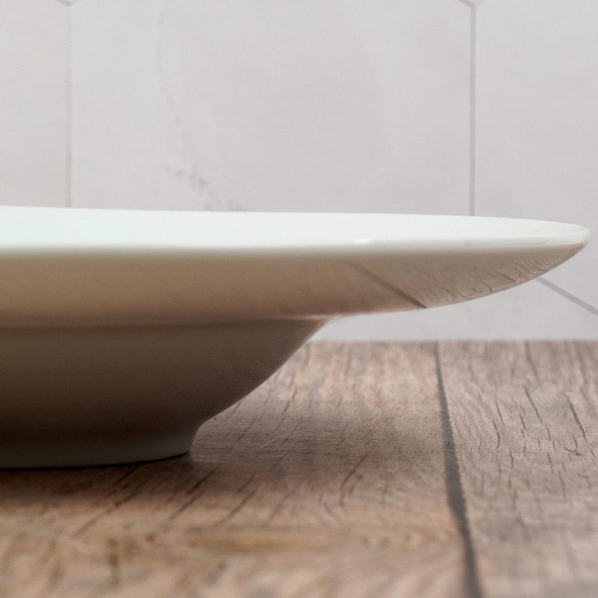 Plato hondo de cerámica blanco para pasta, 28,5 × 5,5 cm