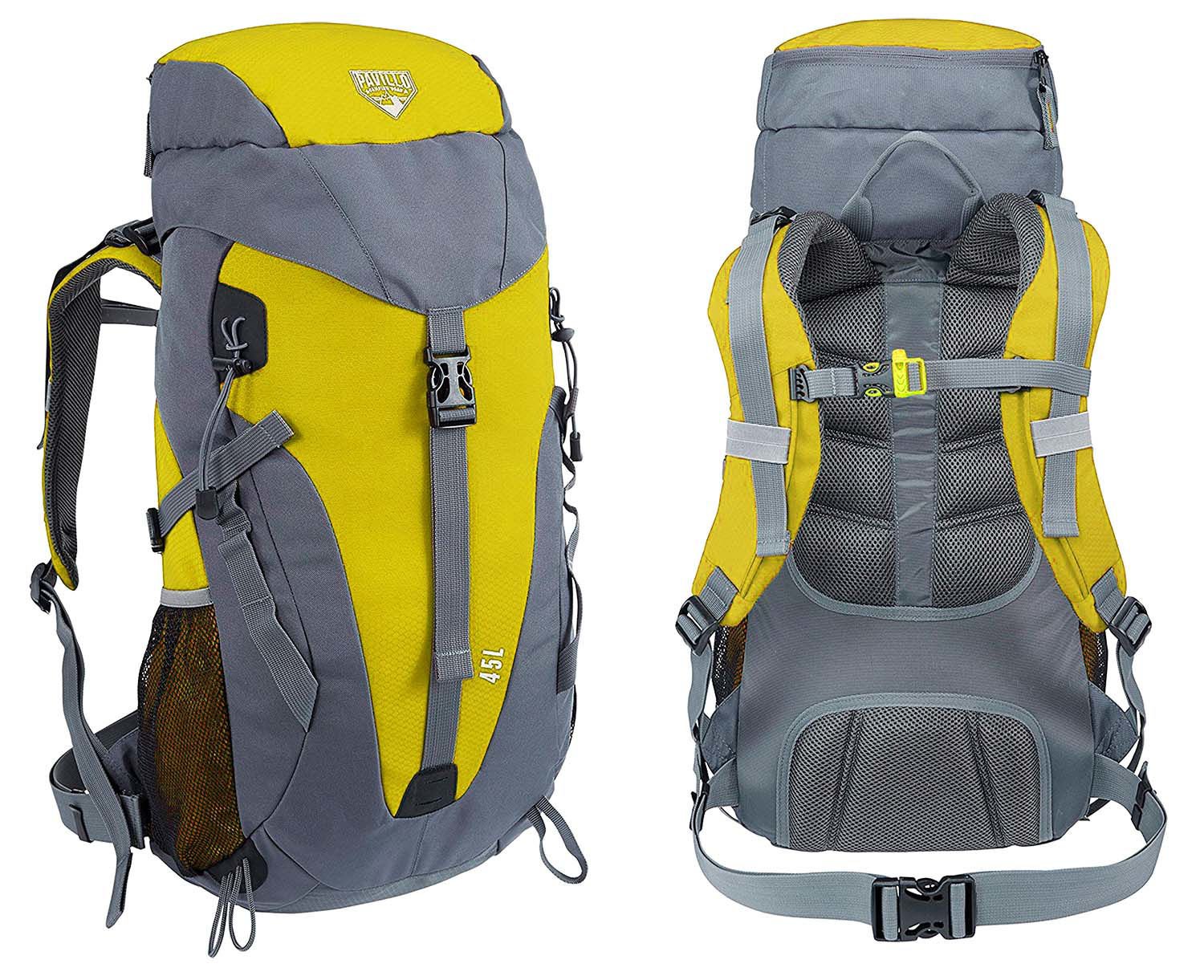 Mochila de camping Bestway amarilla, 45 L