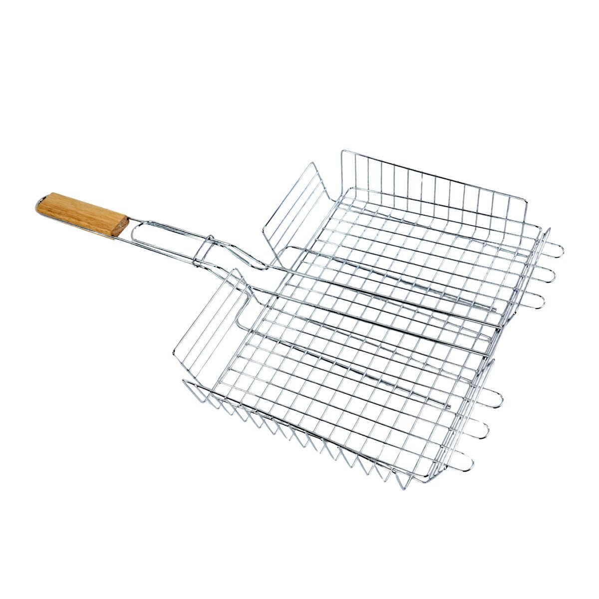 Rejilla doble de metal para parrilla rectangular, 30 × 26,5 cm