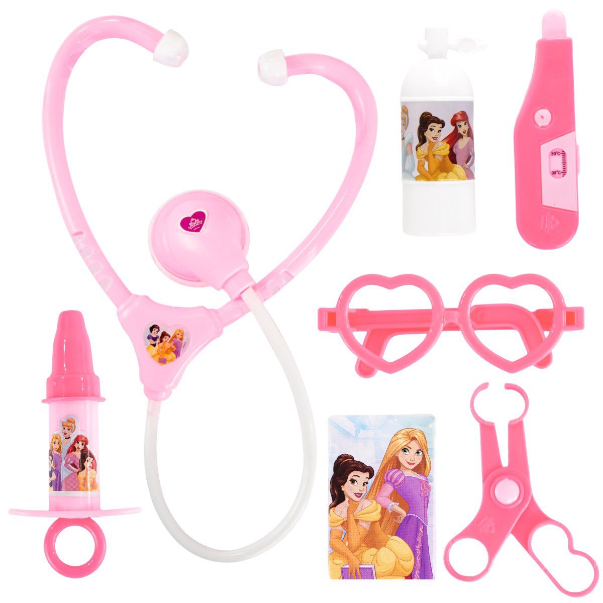 Set de doctor princesas estetoscopio lentes, 7 piezas