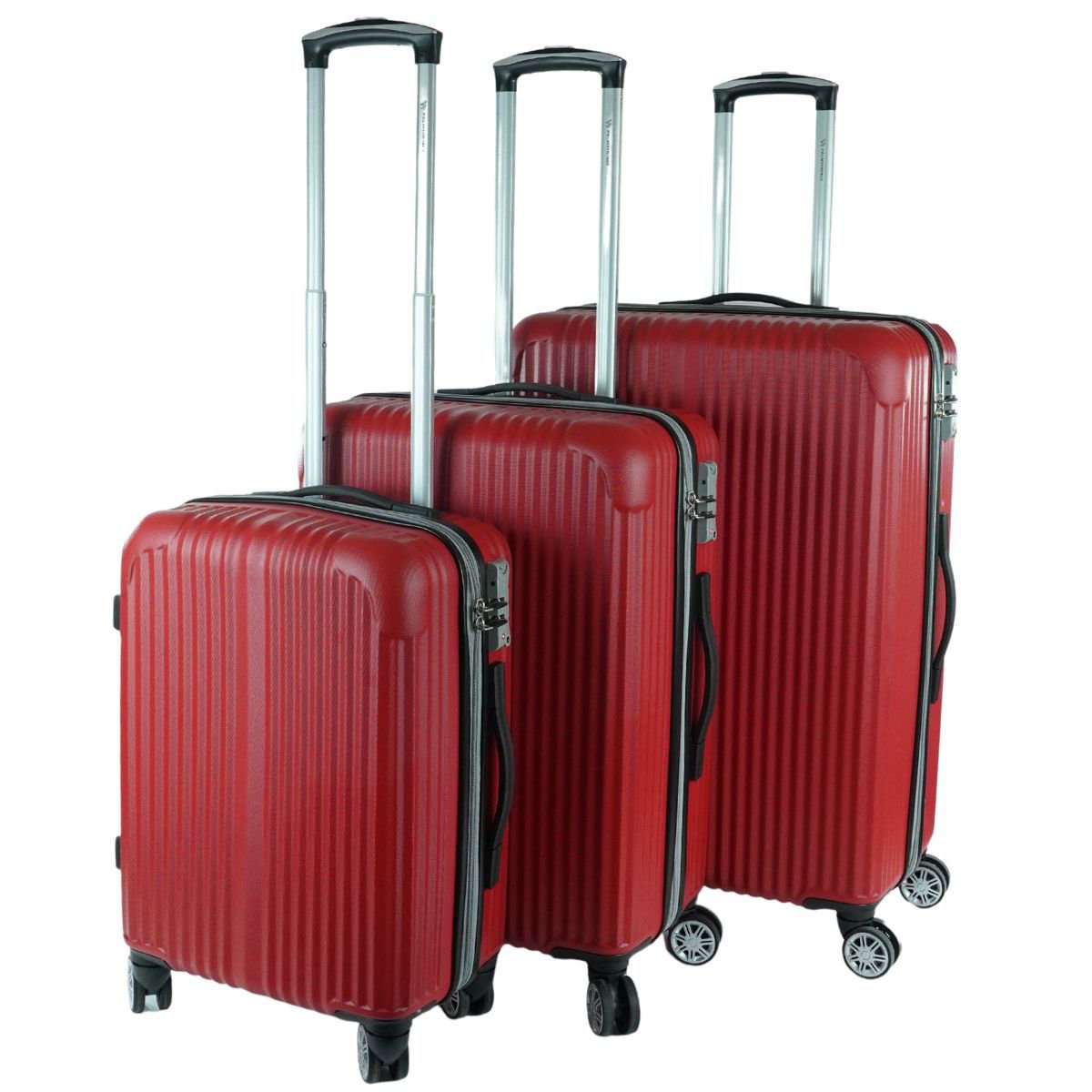 Valija rígida set de 3 piezas 8 ruedas candado ABS red