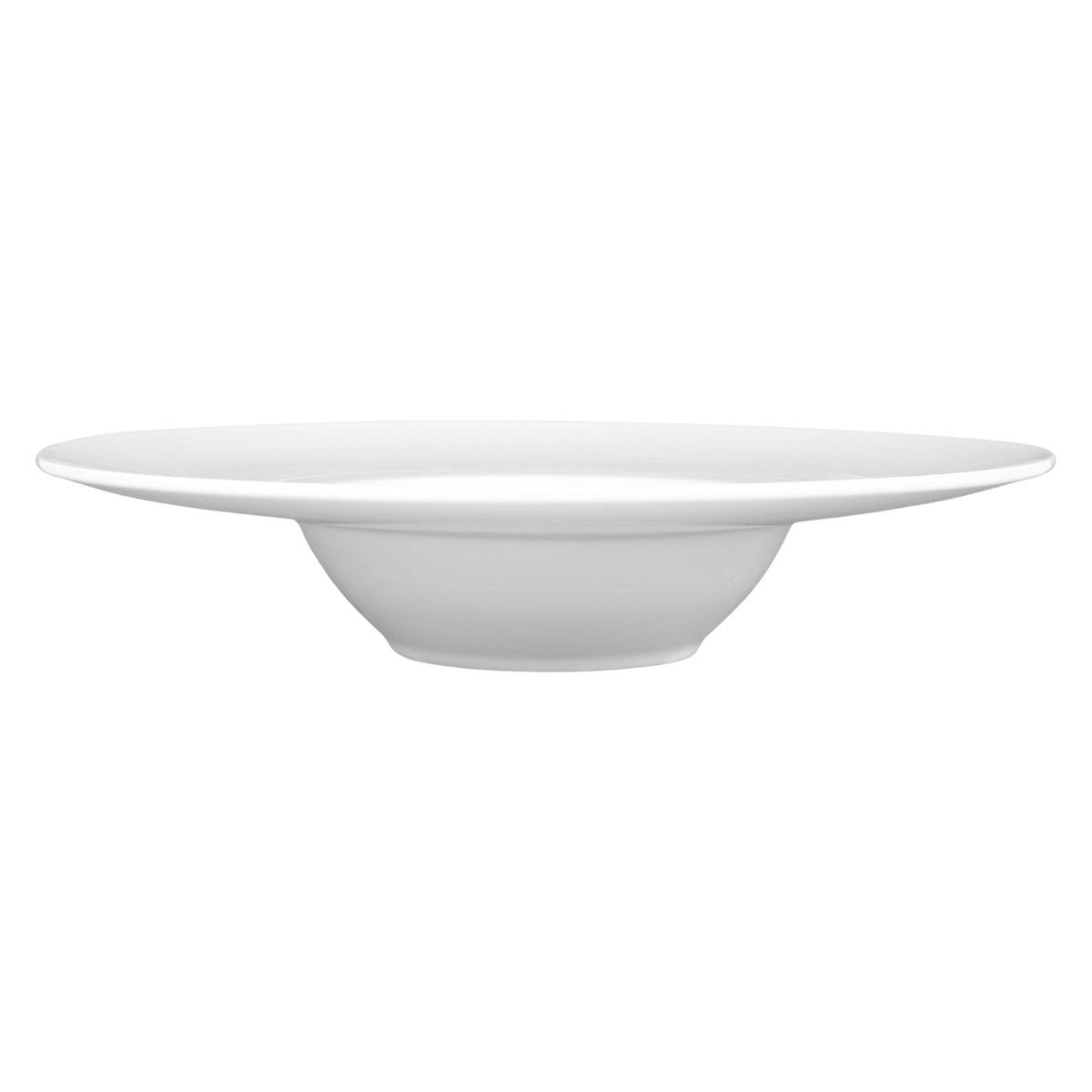 Plato para pasta de cerámica blanca con guarda labrada, 29 × 5,5 cm