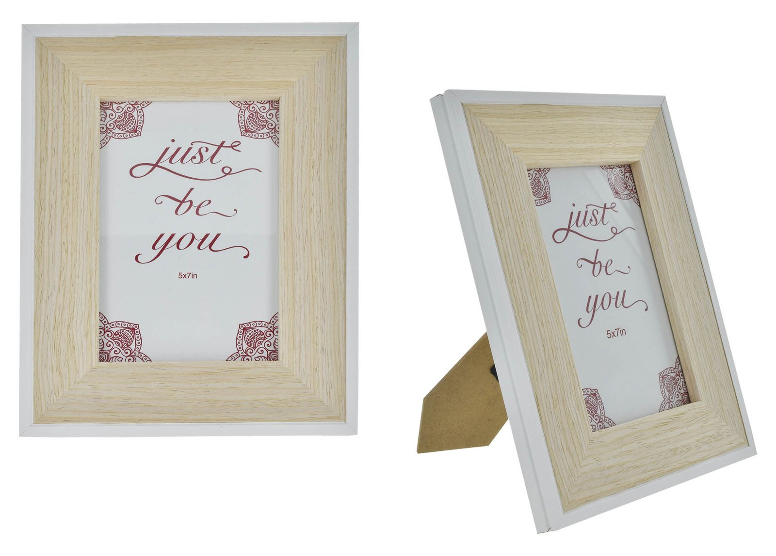 Portarretrato de madera natural externo blanco para foto, 19,6 × 25 cm