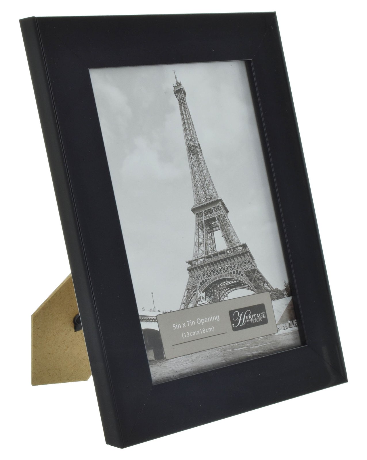 Portarretrato de plástico liso blanco-neg-gris para foto, 18 × 23 cm