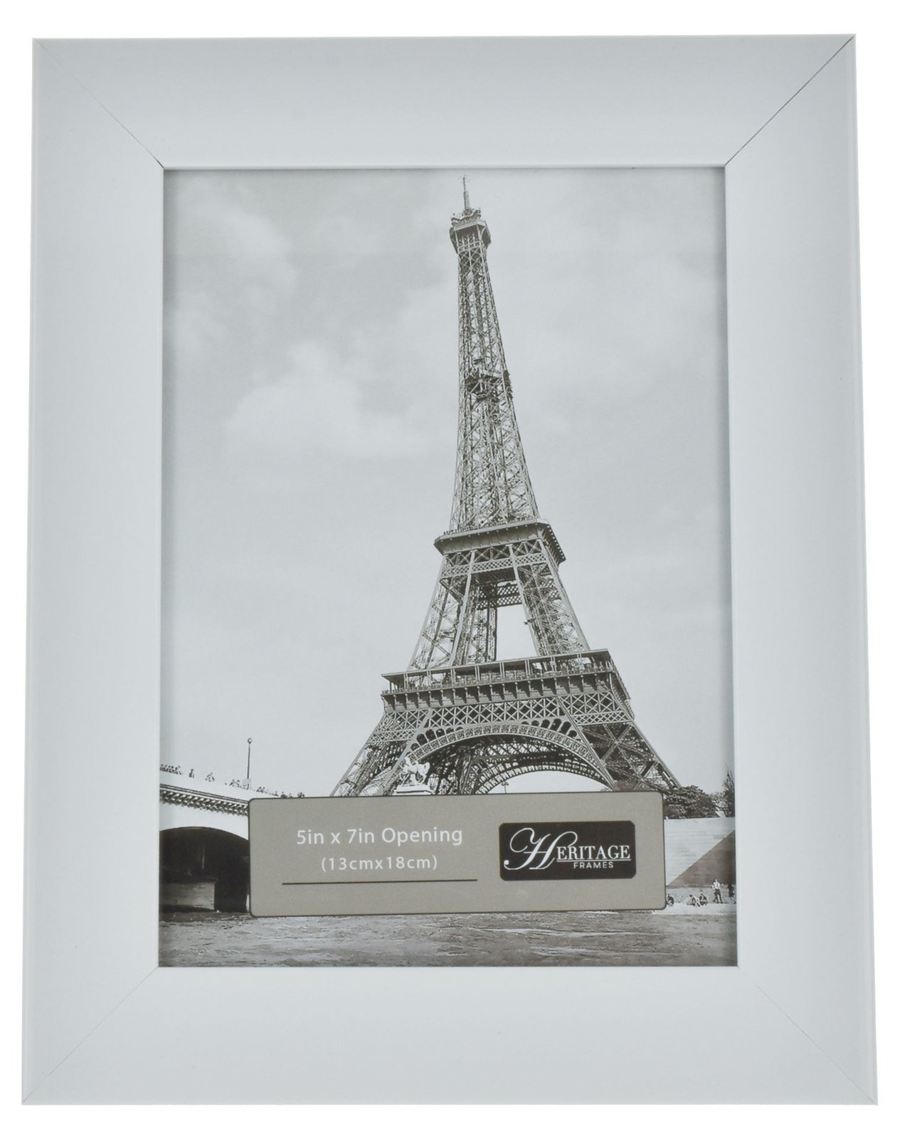 Portarretrato de plástico liso blanco-neg-gris para foto, 18 × 23 cm