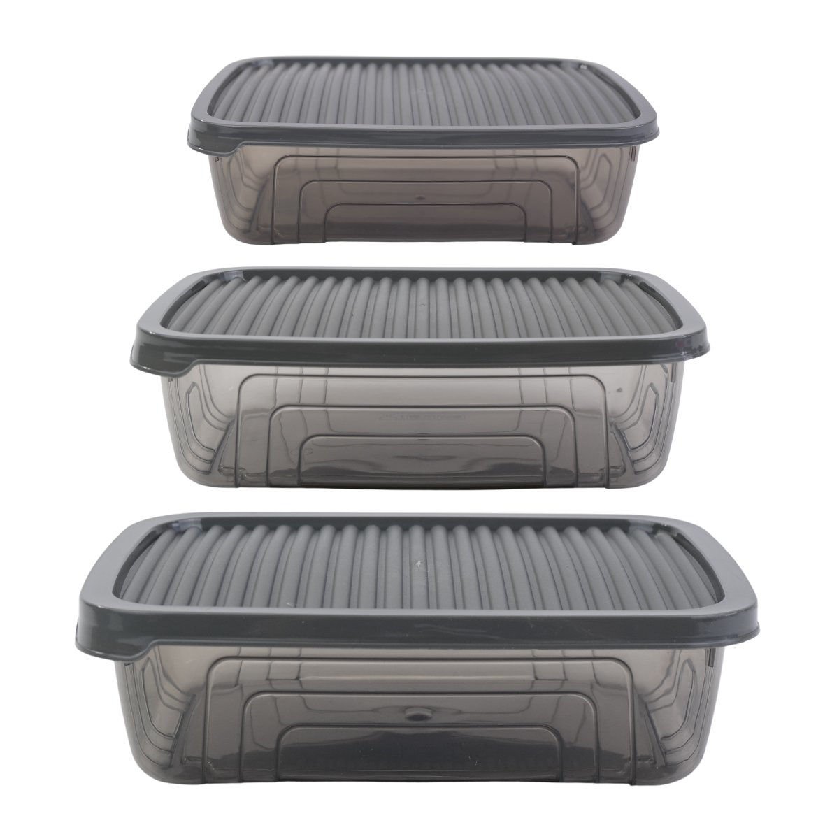 Recipiente Herevin plástico gris, 600 ml, 3 piezas