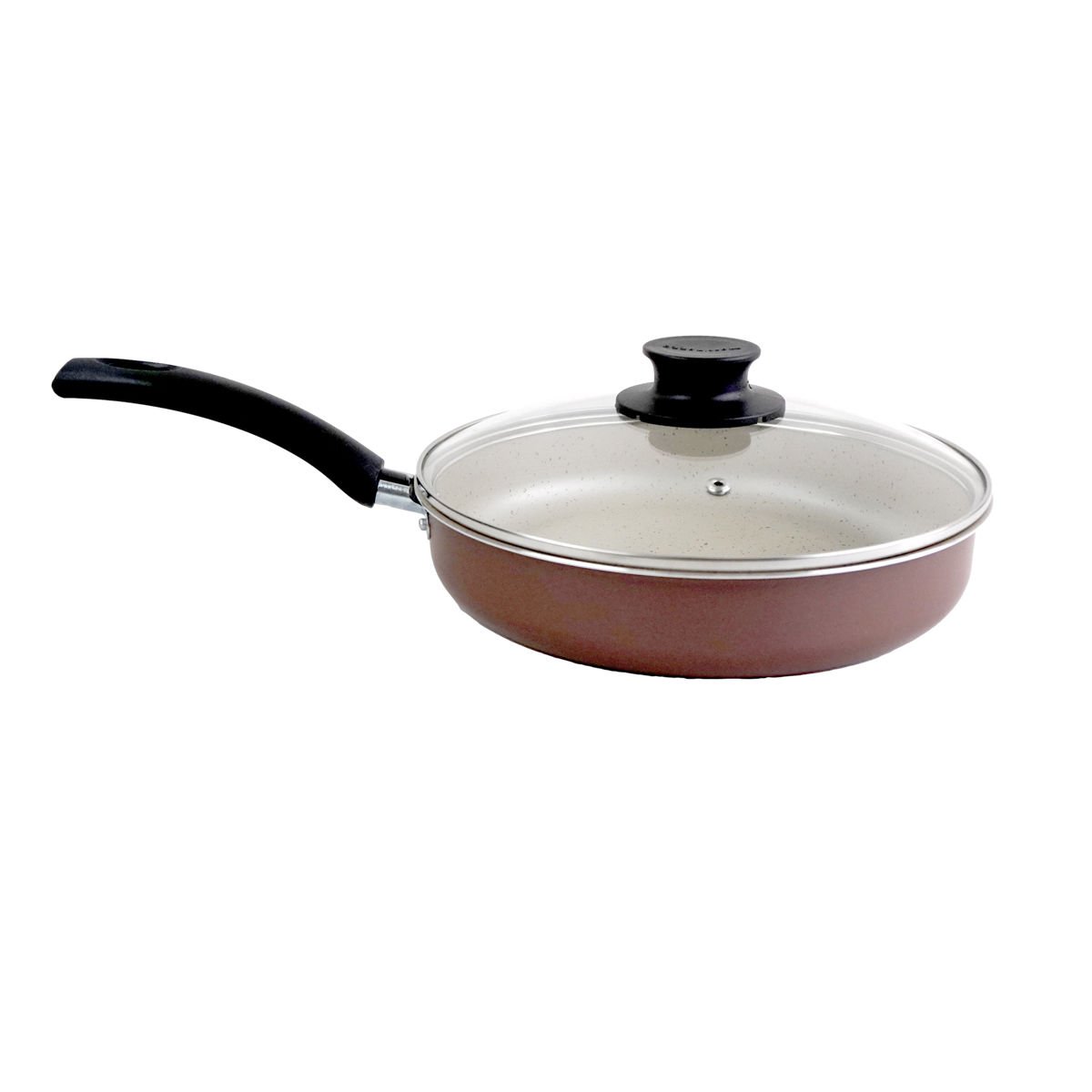 Sartén antiadherente con tapa beige/terracot martinazzo 48024V/48, 24 cm