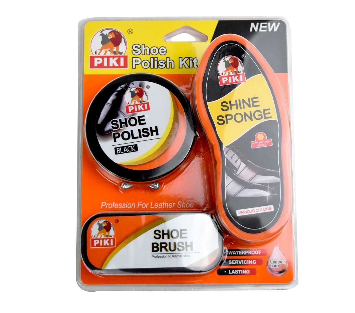 Set 3 piezas para lustrar zapatos esponja y cepillo y pomada
