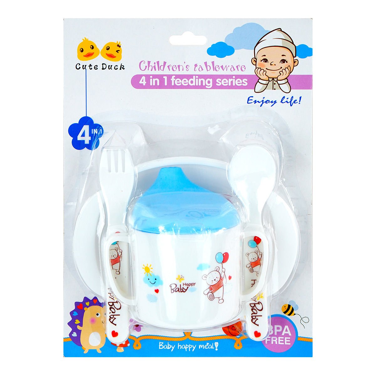 Set de bebé plato cubiertos sorbito, 18,5 cm, 4 piezas