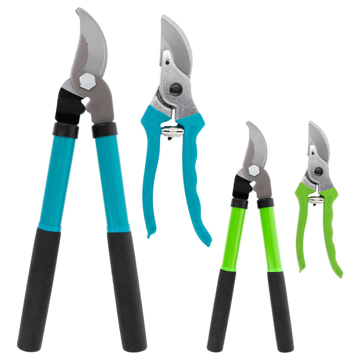 Set de jardinería tijera podar larga y de mano, 38 cm, 2 piezas