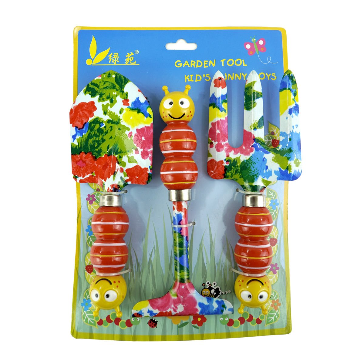 Set de jardín de metal con diseño, 3 piezas, 26,5 × 18,5 cm