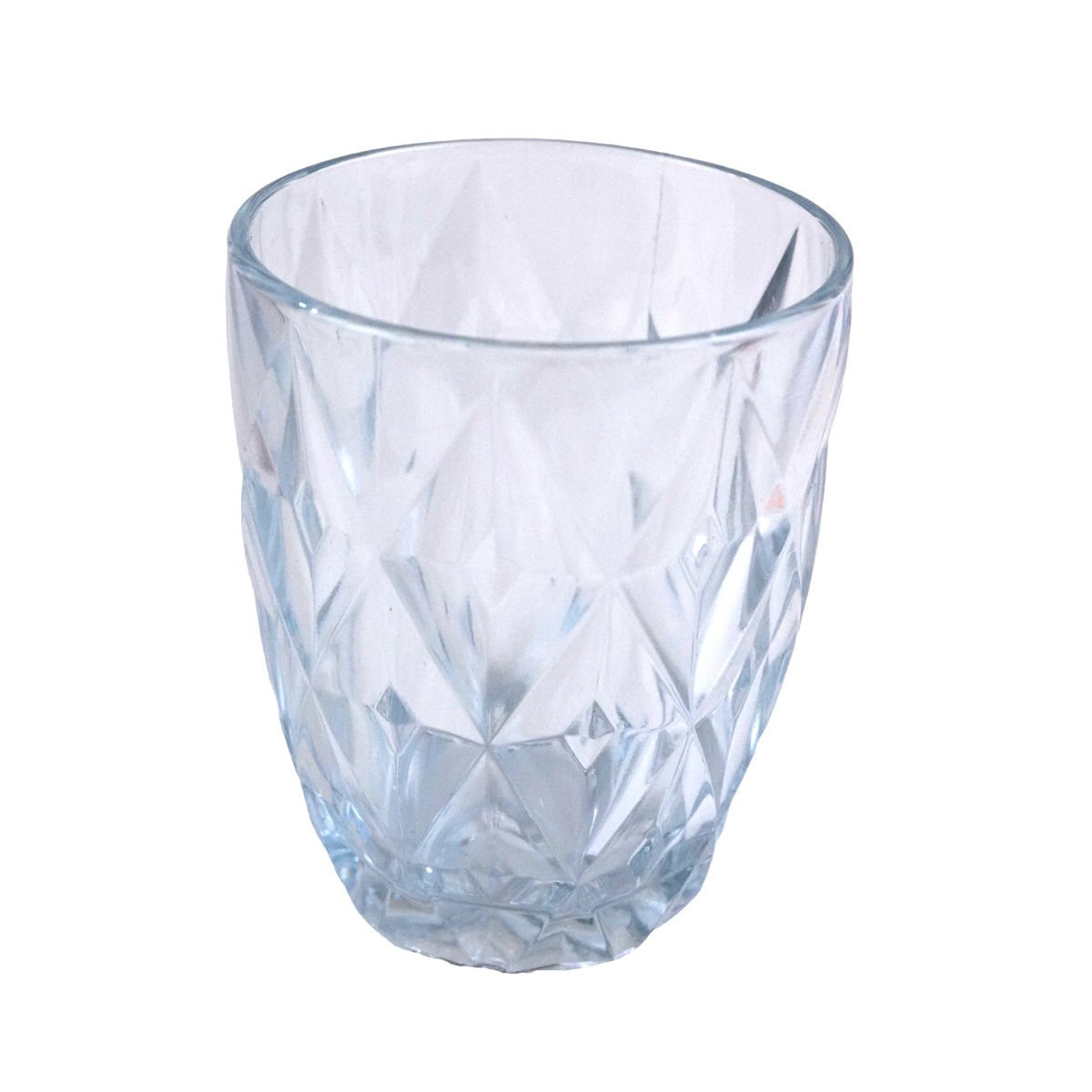 Vaso de vidrio set de 6 piezas labrado diamante rayan plaza 6 gb, 300 ml