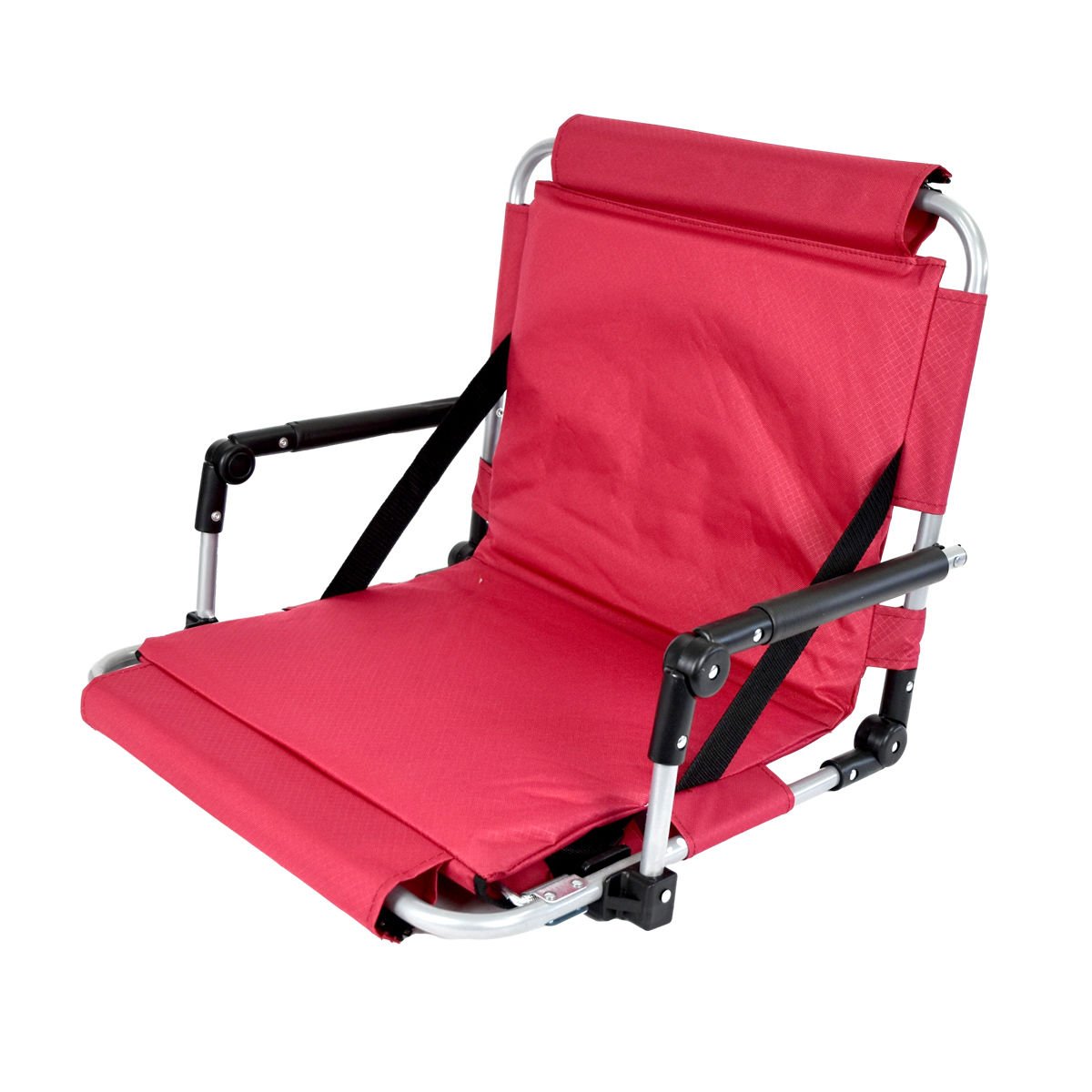 Silla baja plegable con respaldo para playa o estadio, 56 × 43 × 40 cm