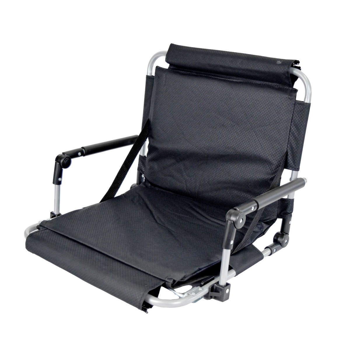 Silla baja plegable con respaldo para playa o estadio, 56 × 43 × 40 cm
