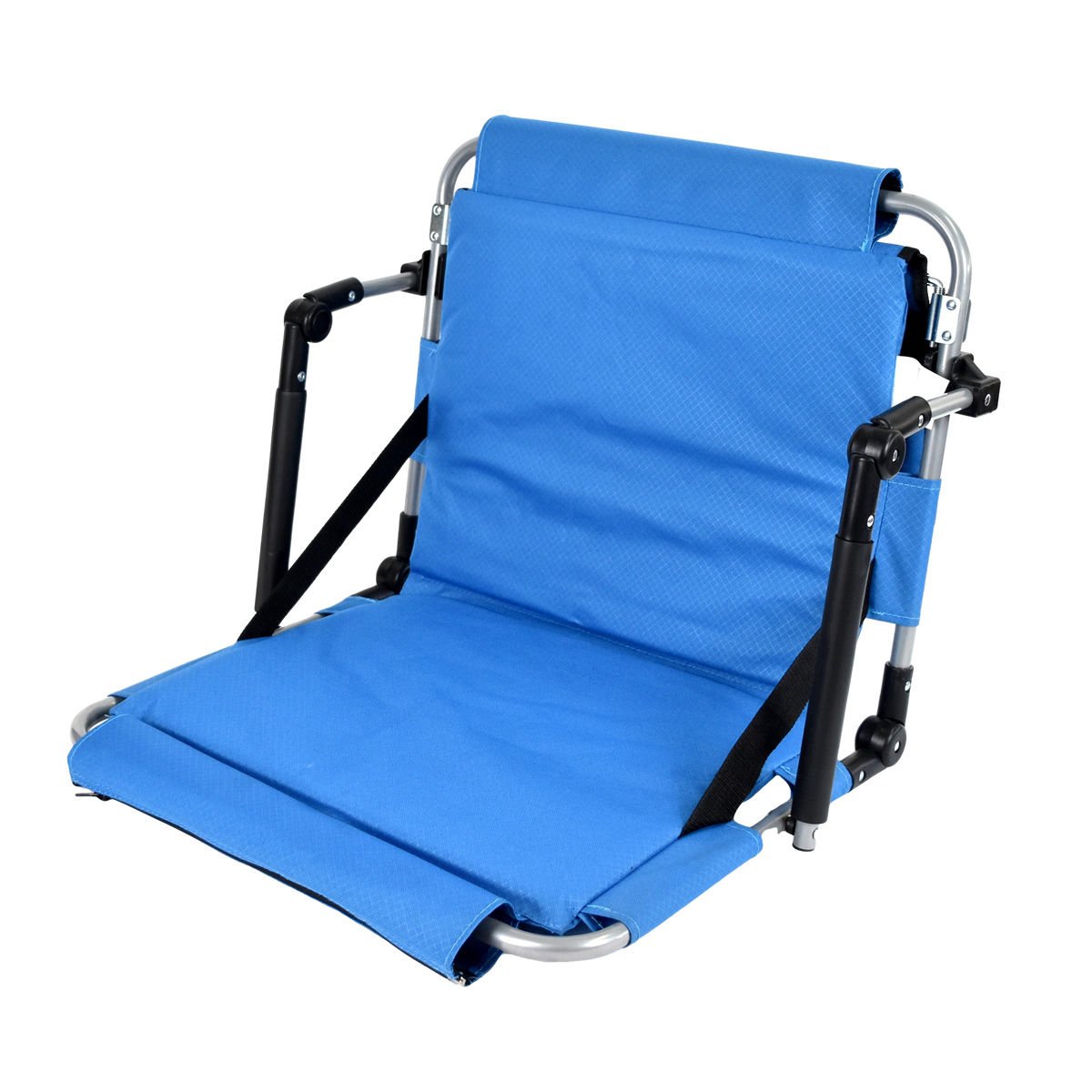 Silla baja plegable con respaldo para playa o estadio, 56 × 43 × 40 cm