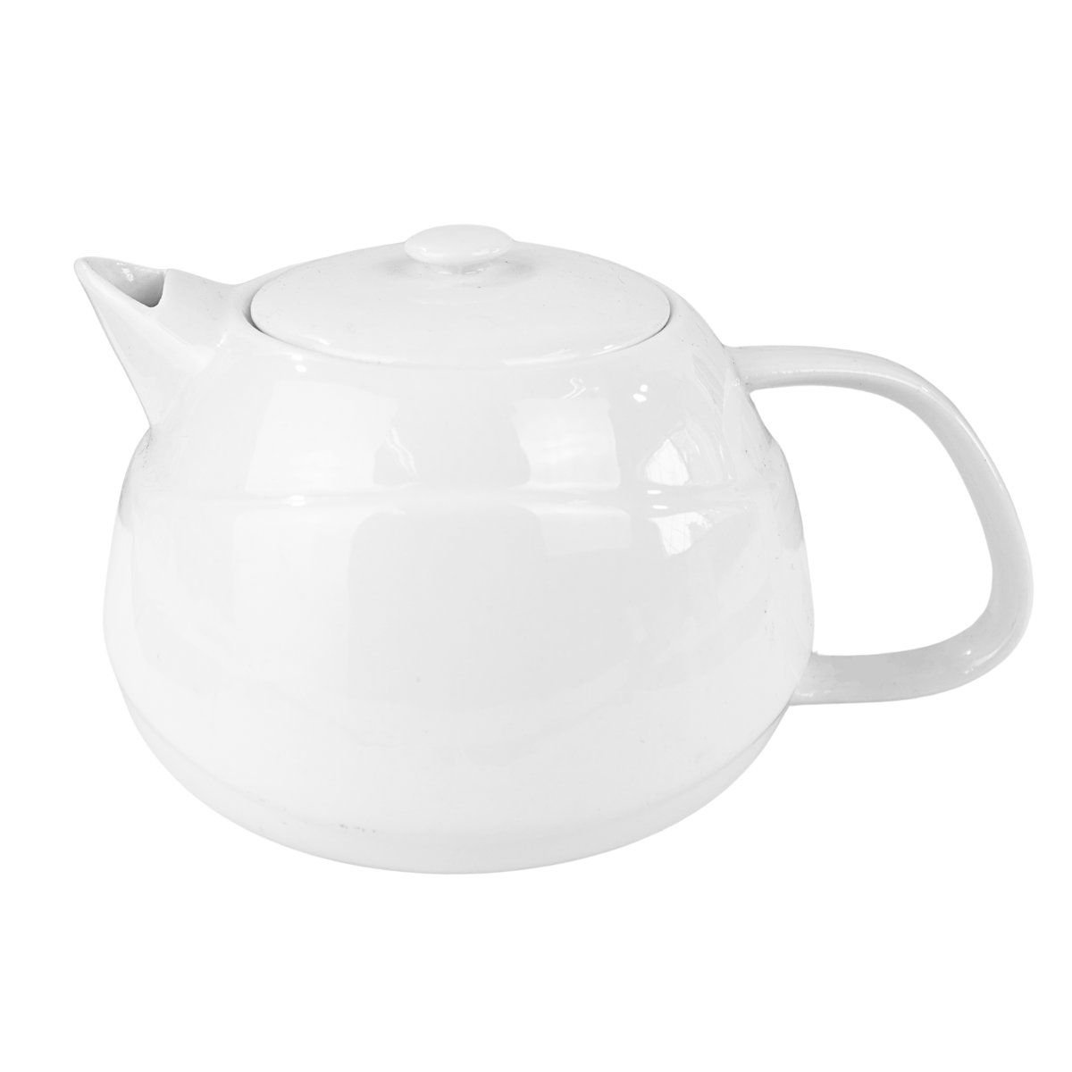Tetera de cerámica blanca lisa, 600 ml