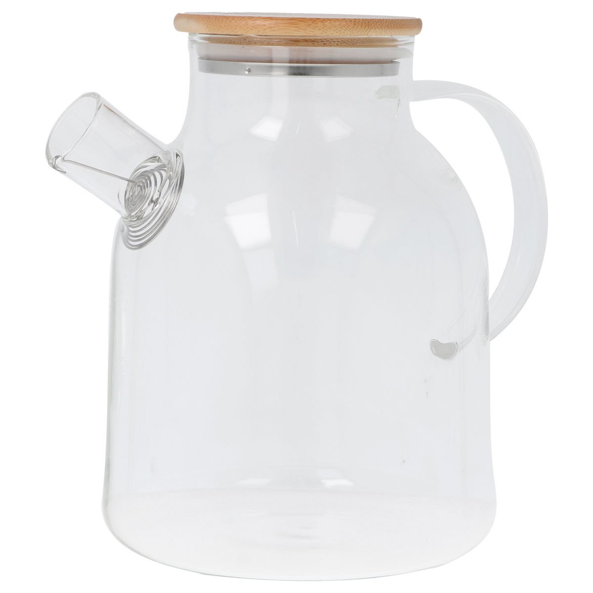 Tetera de vidrio con tapa de madera, 1,8 L