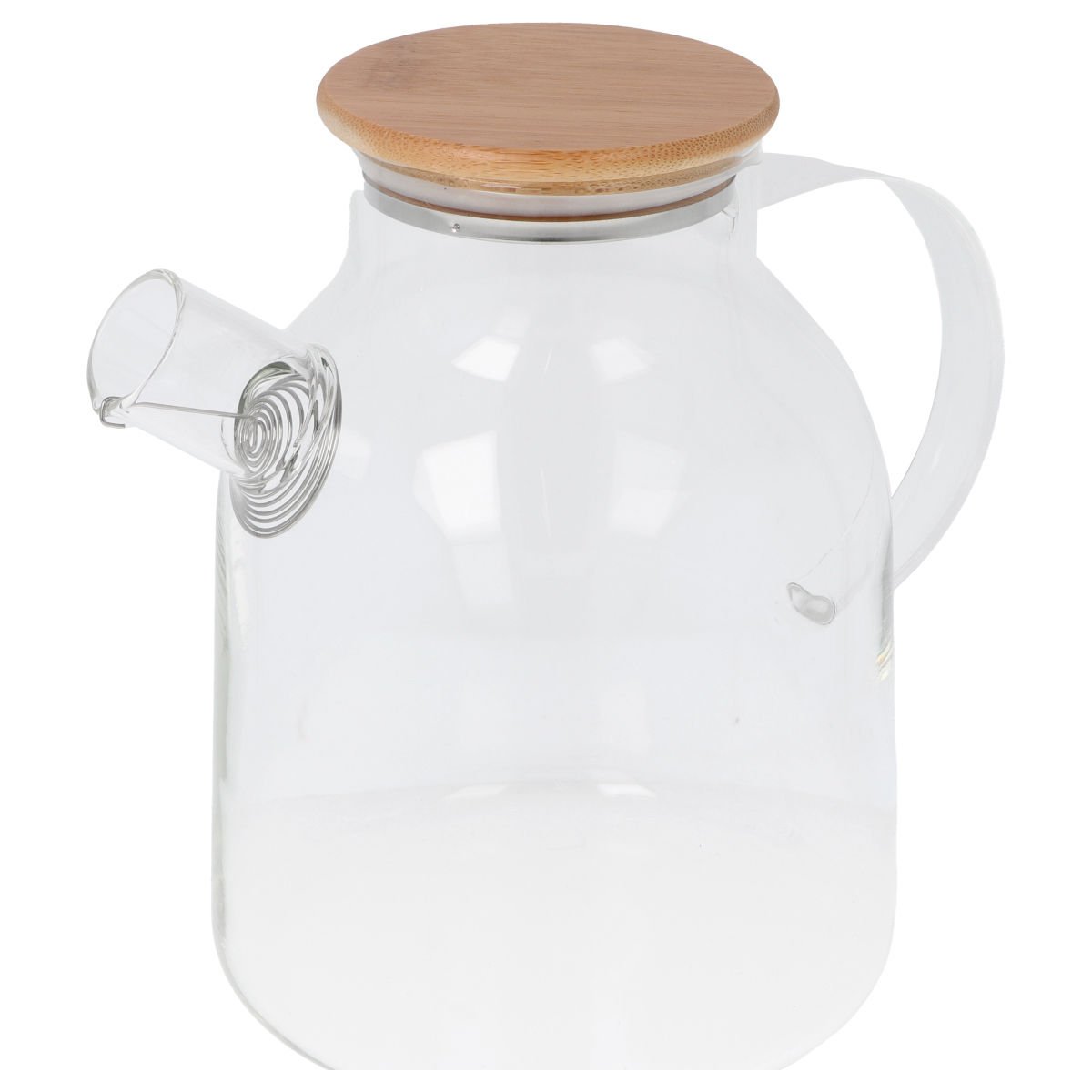 Tetera de vidrio con tapa de madera, 1,8 L