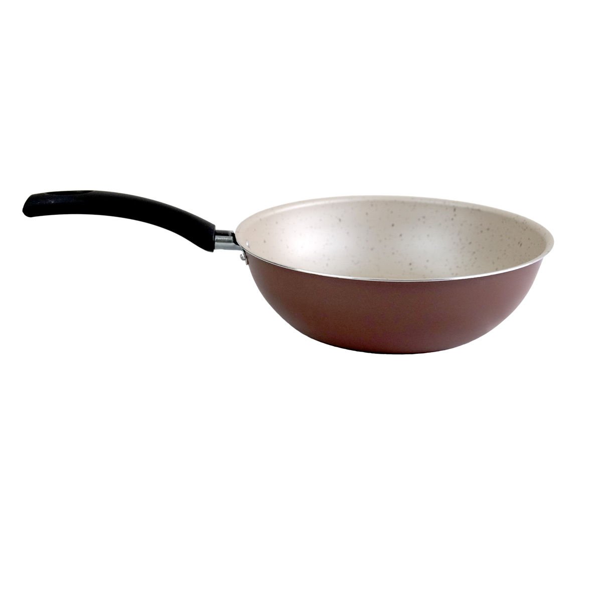 Wok antiadherente beige/terracota martinazzo, 24 cm