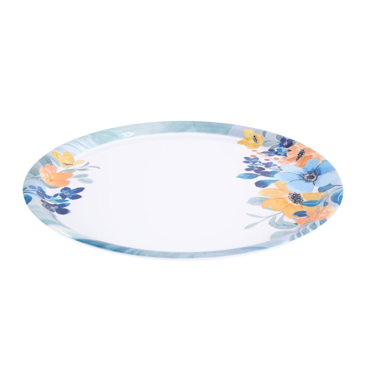 Bandeja redonda de melamina diseño Flowers line, 40 × 2,1 cm