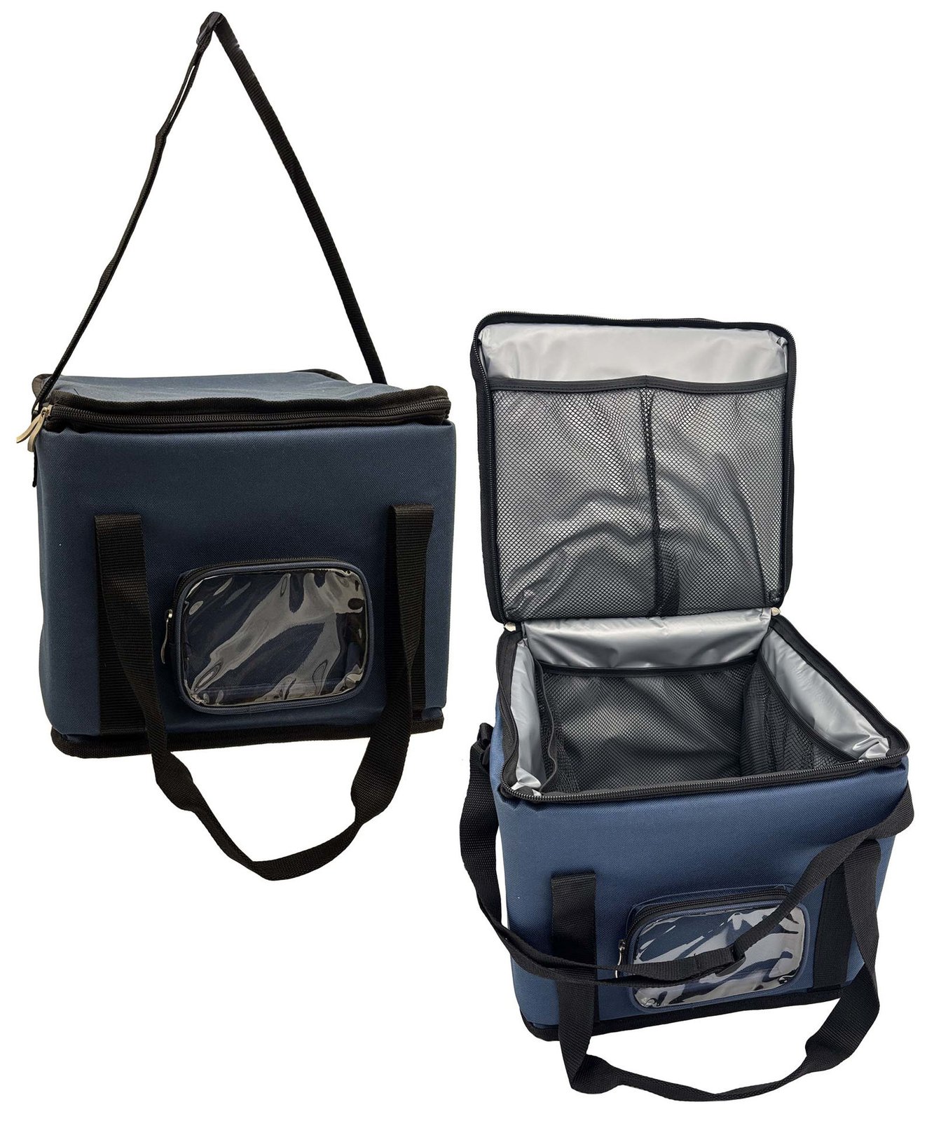 Bolso térmico tipo conservadora rígido azul, 28 × 27 cm