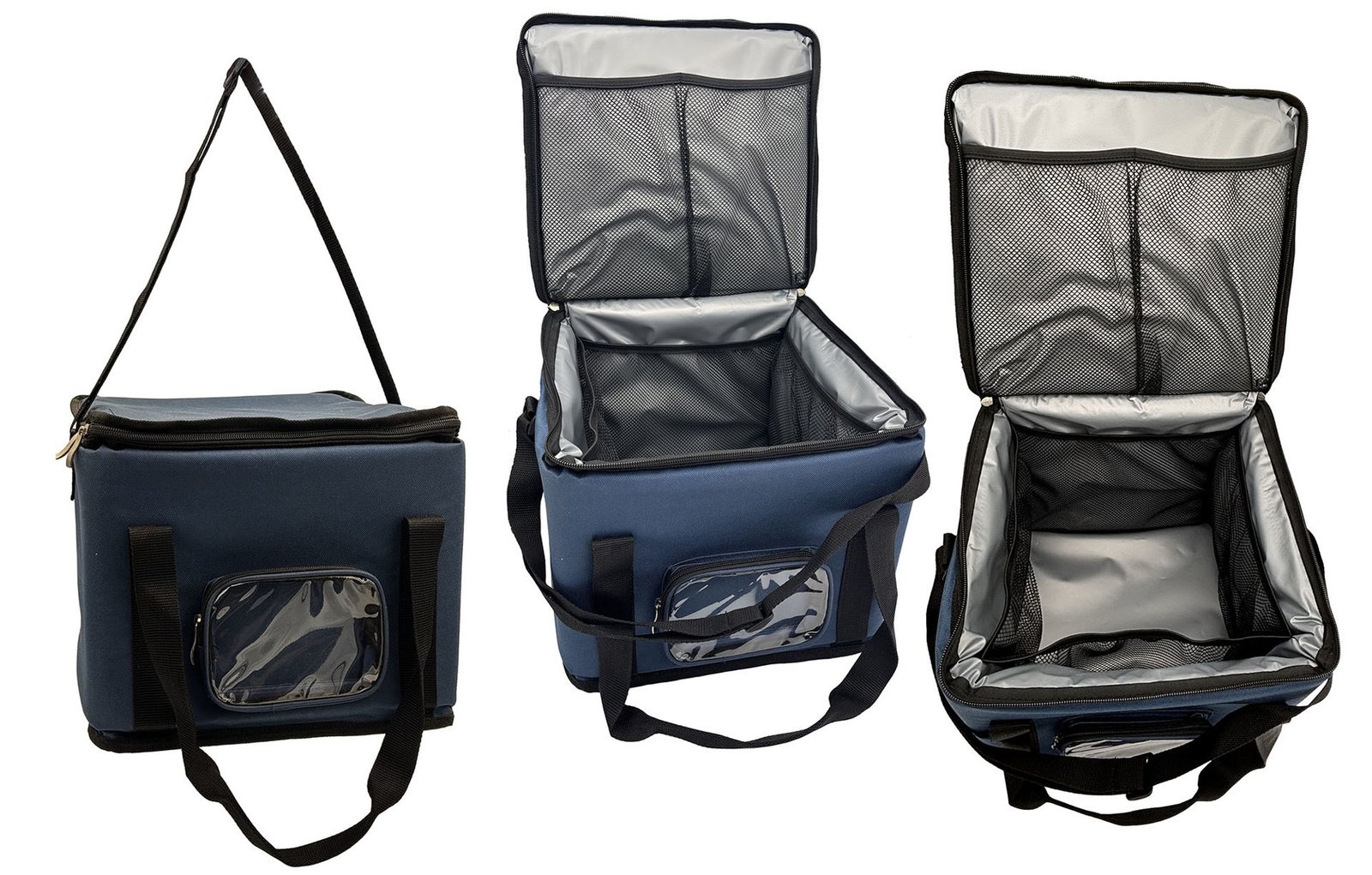 Bolso térmico tipo conservadora rígido azul, 28 × 27 × 27 cm