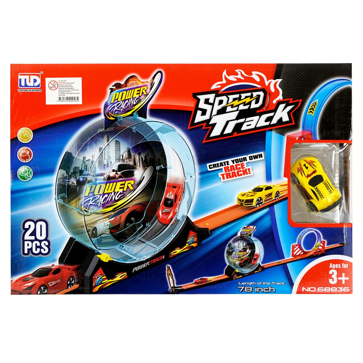 Pista de autos, 20 piezas