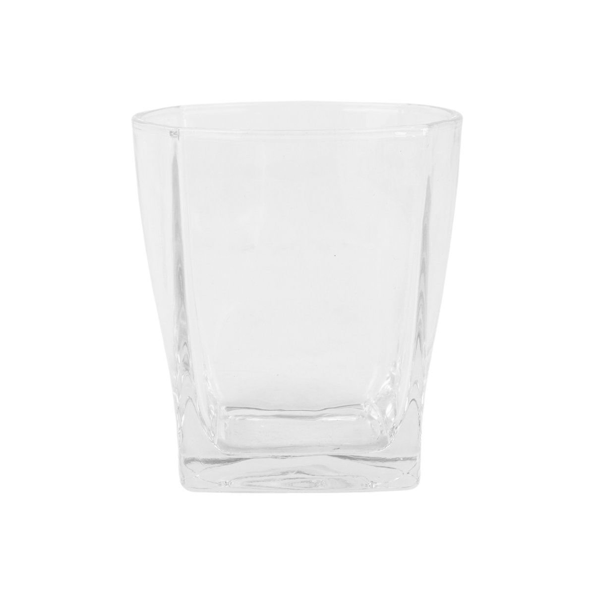 Vaso whisky vidrio base cuadrada, 255 ml, pack de 6