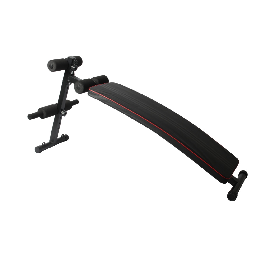 Banco para abdominales plegable con tabla curva acolchada, 126 × 46 cm