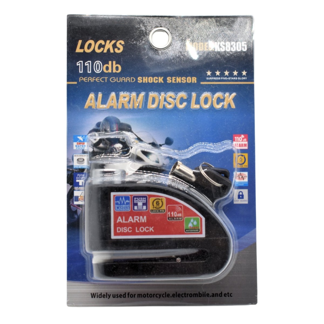 Alarma de bloqueo de disco para motos, impermeable, 110 dB