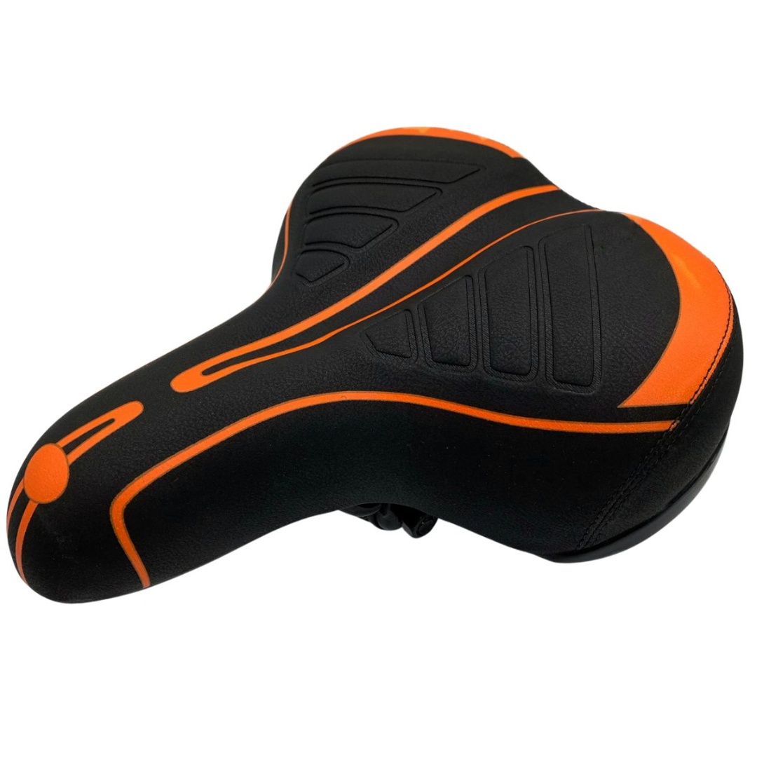 Asiento sillín para bicicleta ergonómico de espuma naranja, 24 × 20 cm