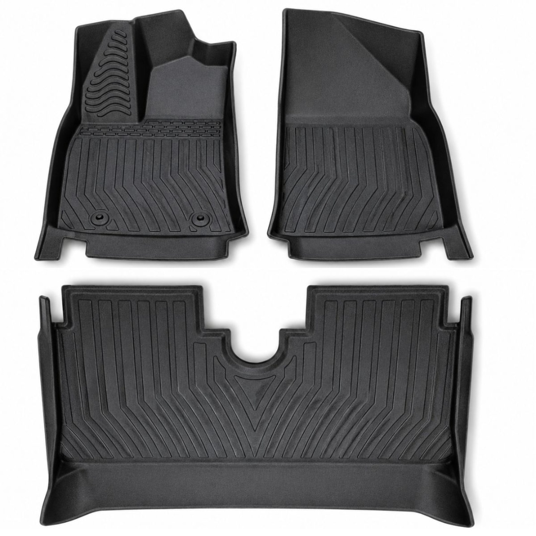 Alfombras bandeja para suelo de autos, set de 3 piezas, contorneadas