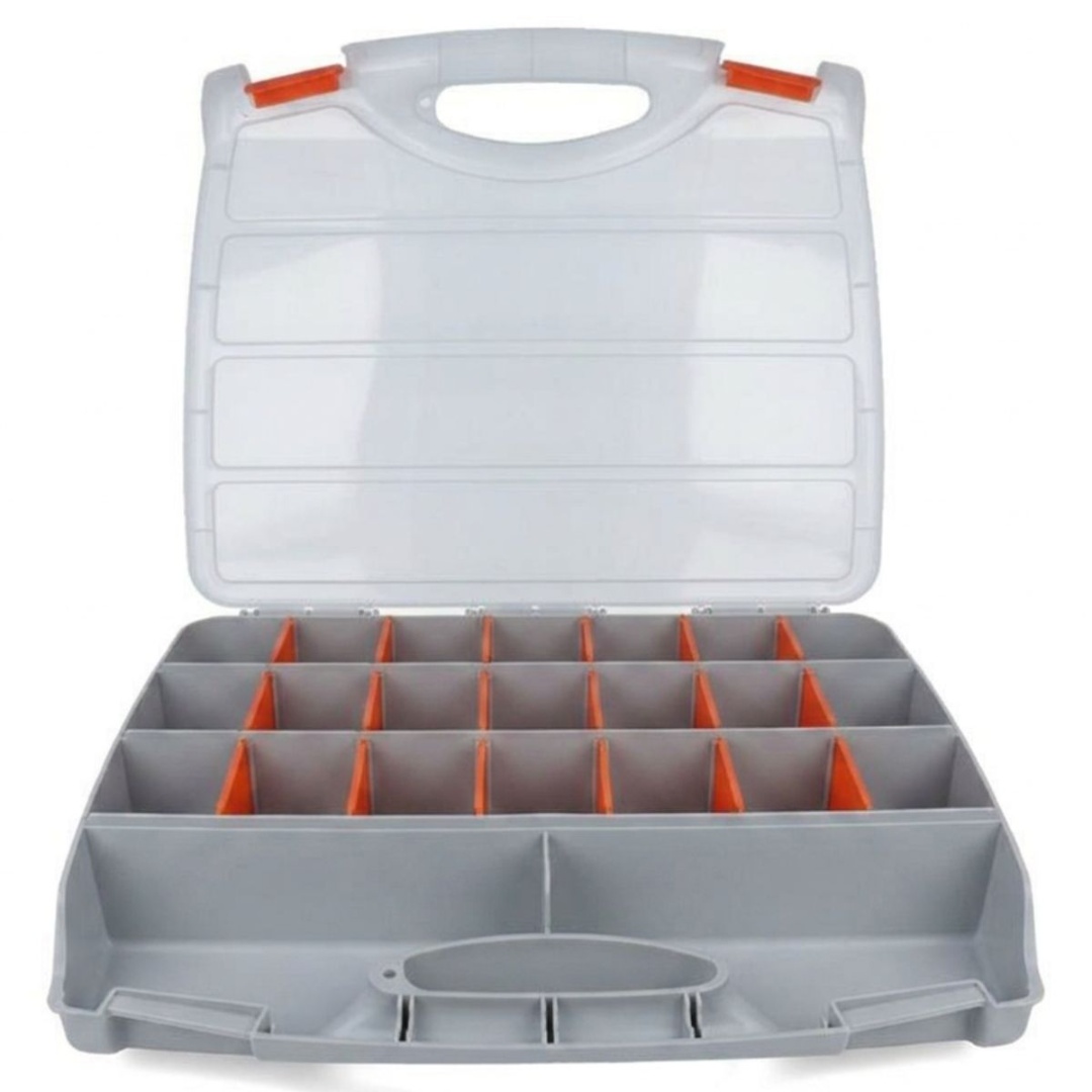 Caja organizadora de polipropileno con 21 compartimentos, 38 × 31 cm